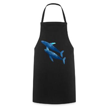 deux baleines - Tablier de cuisine - noir - Devant - AI Model Male 185 dark (185cm)