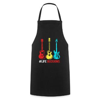guitare - Tablier de cuisine - noir - Devant - AI Model Male 185 dark (185cm)