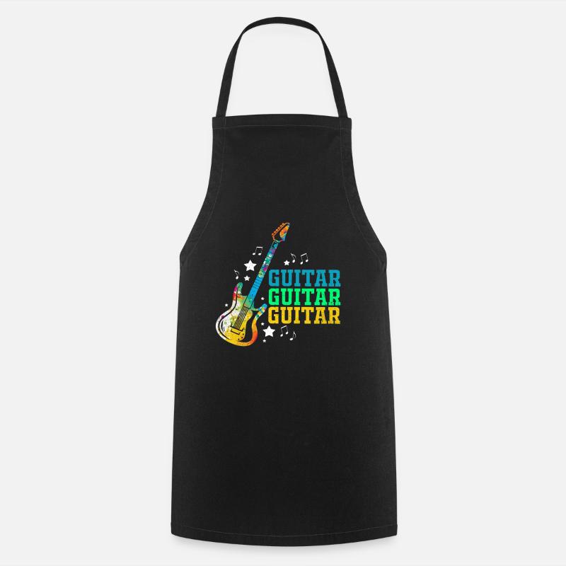 guitare - Tablier de cuisine - noir