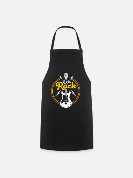 Guitarist guitar band string musician instrument - Cooking Apron - black