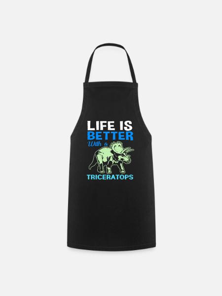 Triceratops - Cooking Apron - black