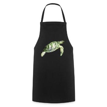 Sea turtle - Cooking Apron - black - Front - AI Model Male 185 dark (185cm)