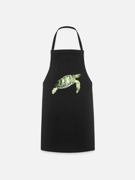 Wasserschildkröte - Kochschürze - Schwarz