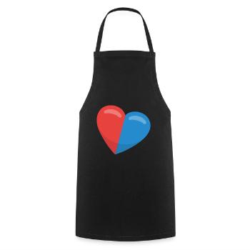 Heart with Ticino Switzerland coat of arms - Cooking Apron - black - Front - AI Model Male 185 dark (185cm)