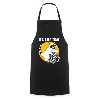 Raccoon beer alcohol - Cooking Apron - black - Front - AI Model Male 185 dark (185cm)