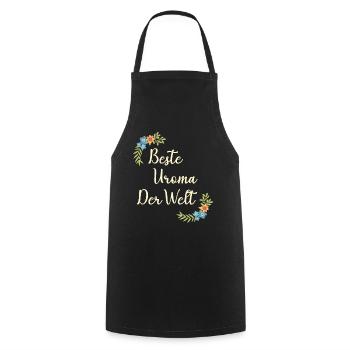 Beste Uroma der ganzen Welt Geschenk floral Uroma - Kochschürze - Schwarz - Vorne - AI Model Male 185 dark (185cm)
