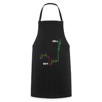 stock exchange - Cooking Apron - black - Front - AI Model Male 185 dark (185cm)