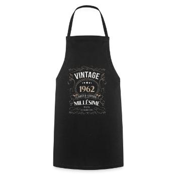 ANNIVERSAIRE PAPA NÉ EN 1962 idée cadeau humour - Tablier de cuisine - noir - Devant - AI Model Male 185 dark (185cm)