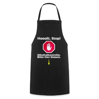 Alkoholkontrolle Witziger Alkohol Saufen Spruch - Kochschürze - Schwarz - Vorne - AI Model Male 185 dark (185cm)