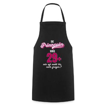 Ich bin 29 +. Ideal als Geschenk zum 30er. - Kochschürze - Schwarz - Vorne - AI Model Male 185 dark (185cm)