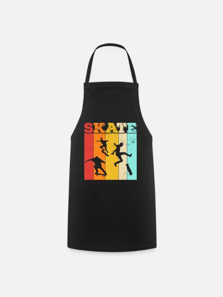 Skate, skaten, Skater, Skateboard - Kochschürze - Schwarz