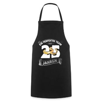 Traumpaar seit 25 Jahren Silberhochzeit Geschenk - Kochschürze - Schwarz - Vorne - AI Model Male 185 dark (185cm)