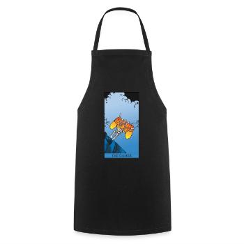 Gamer Tarotkarte cooles Gaming Gothic Design - Kochschürze - Schwarz - Vorne - AI Model Male 185 dark (185cm)