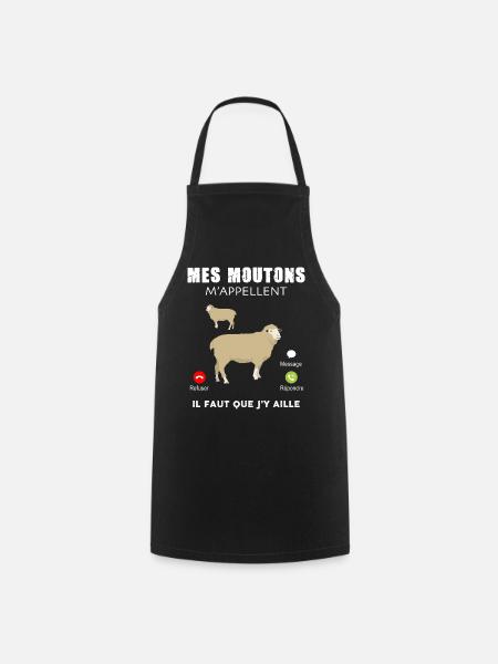 Mes moutons mon troupeau mon métier - Tablier de cuisine - noir