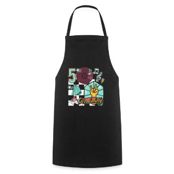 Rockabilly Musique des années 50 Rock N’Roll - Tablier de cuisine - noir - Devant - AI Model Male 185 dark (185cm)