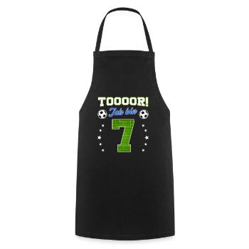 Tor Ich Bin 7 Fußball Fußballer 7. Geburtstag - Kochschürze - Schwarz - Vorne - AI Model Male 185 dark (185cm)