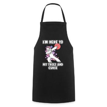 Dabbing Unicorn Disc Golf I'm Here To Hit Trees - Cooking Apron - black - Front - AI Model Male 185 dark (185cm)