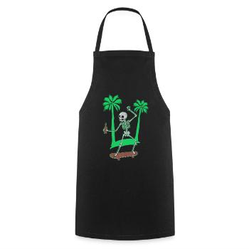 Skateboarding Skeleton Skater Palms and Beer - Cooking Apron - black - Front - AI Model Male 185 dark (185cm)