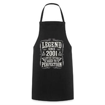 Legend 2001 Vintage Cadeau d’anniversaire - Tablier de cuisine - noir - Devant - AI Model Male 185 dark (185cm)