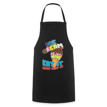 ice cream - eat it don't heat it - Kochschürze - Schwarz - Vorne - AI Model Male 185 dark (185cm)