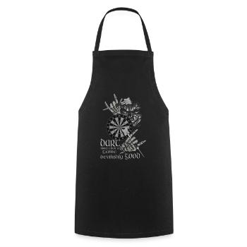 Dart Design devilishly good, Dart devilishly good, - Cooking Apron - black - Front - AI Model Male 185 dark (185cm)