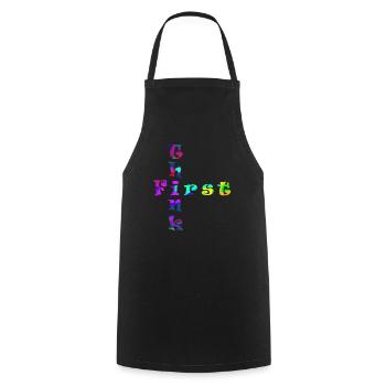 Think First - Cooking Apron - black - Front - AI Model Male 185 dark (185cm)