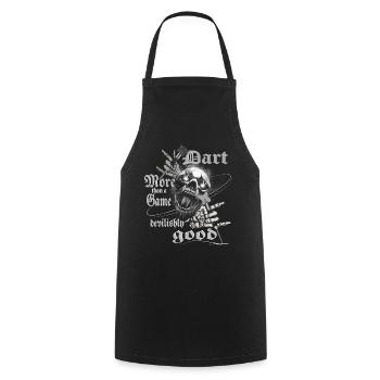 Dart design devilishly good, Dart devilishly good, - Cooking Apron - black - Front - AI Model Male 185 dark (185cm)