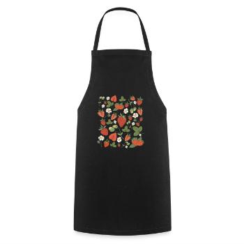 Obst Vegan Vegetarisch Früchte Erdbeeren - Kochschürze - Schwarz - Vorne - AI Model Male 185 dark (185cm)