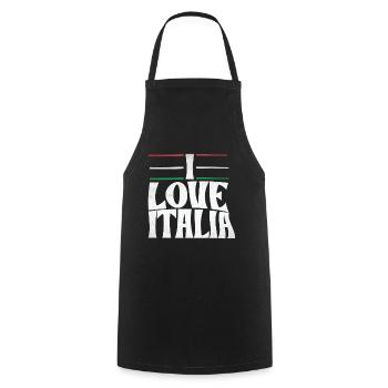 Italia, Italien, Italy - Kochschürze - Schwarz - Vorne - AI Model Male 185 dark (185cm)