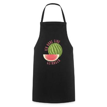 Wassermelone - Kochschürze - Schwarz - Vorne - AI Model Male 185 dark (185cm)