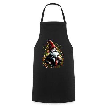 Chef Wichtel mit Lichterkette - Kochschürze - Schwarz - Vorne - AI Model Male 185 dark (185cm)