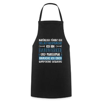 Bien sûr je me parle à moi-même, je suis un bricoleur - Tablier de cuisine - noir - Devant - AI Model Male 185 dark (185cm)