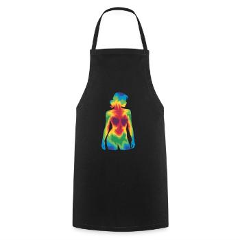 Fascinating Thermal Image Women - Cooking Apron - black - Front - AI Model Male 185 dark (185cm)