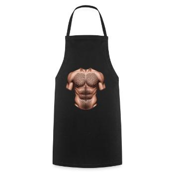 Muscular Men Upper Body - Cooking Apron - black - Front - AI Model Male 185 dark (185cm)
