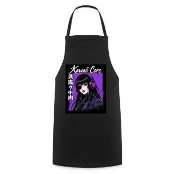 Cyberpunk Girl Kawaii Core - Cooking Apron - black - Front - AI Model Male 185 dark (185cm)