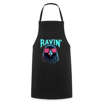 Ravin' Rabe pour les festivals techno - Tablier de cuisine - noir - Devant - AI Model Male 185 dark (185cm)