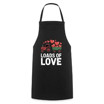 Loads Of Love Valentine Day Love Tractor - Tablier de cuisine - noir - Devant - AI Model Male 185 dark (185cm)