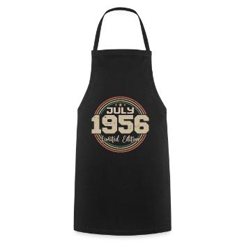 1956 Birthday July 1956 Gift July 1956 - Cooking Apron - black - Front - AI Model Male 185 dark (185cm)