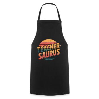 Teacher-saurus 14 - Kochschürze - Schwarz - Vorne - AI Model Male 185 dark (185cm)