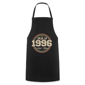 1996 Birthday July 1996 Gift July 1996 - Cooking Apron - black - Front - AI Model Male 185 dark (185cm)