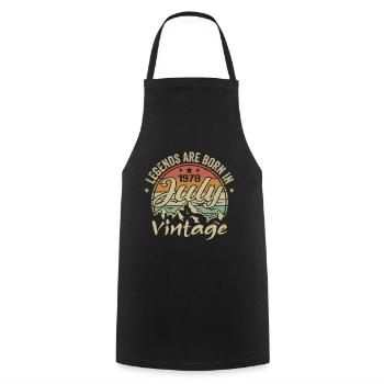 Vintage July 1978 Birthday July 1978 - Cooking Apron - black - Front - AI Model Male 185 dark (185cm)