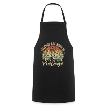 Vintage July 1997 Birthday July 1997 - Cooking Apron - black - Front - AI Model Male 185 dark (185cm)