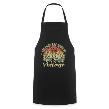 Vintage Juillet 1996 Anniversaire Juillet 1996 - Tablier de cuisine - noir - Devant - AI Model Male 185 dark (185cm)