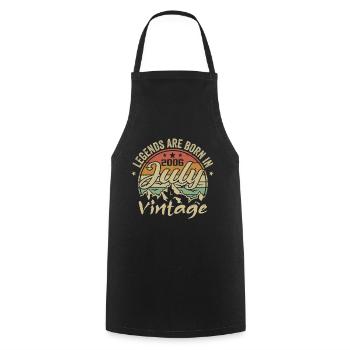 Vintage Juillet 2006 Anniversaire Juillet 2006 - Tablier de cuisine - noir - Devant - AI Model Male 185 dark (185cm)