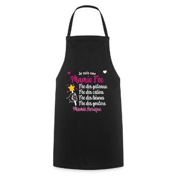 Mamie fée Cadeau Drôle Grand-mère Qui Déchire - Tablier de cuisine - noir - Devant - AI Model Male 185 dark (185cm)
