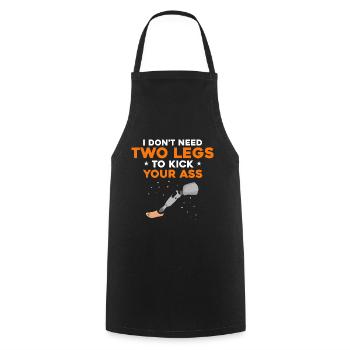 Artificial leg design for leg prostheses - Cooking Apron - black - Front - AI Model Male 185 dark (185cm)