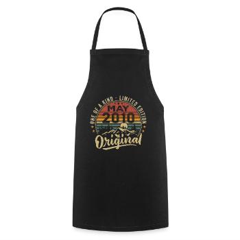 May 2010 Vintage Birthday Gift May 2010 - Cooking Apron - black - Front - AI Model Male 185 dark (185cm)