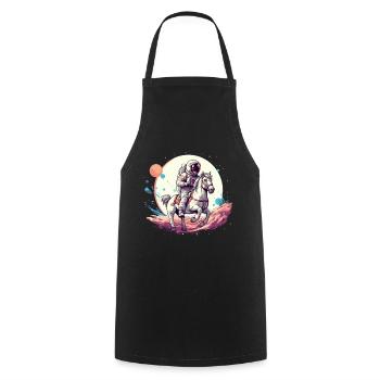 Astronaut on horseback in space - Cooking Apron - black - Front - AI Model Male 185 dark (185cm)