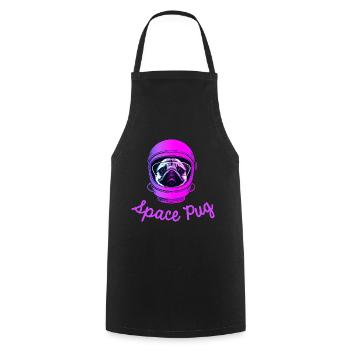 Space Mops Hund Geschenk Pugs - Kochschürze - Schwarz - Vorne - AI Model Male 185 dark (185cm)