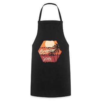 Original 2014 Retro 2014 Birthday Gift - Cooking Apron - black - Front - AI Model Male 185 dark (185cm)